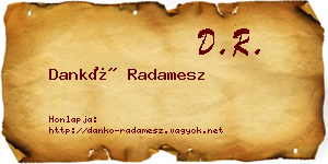 Dankó Radamesz névjegykártya